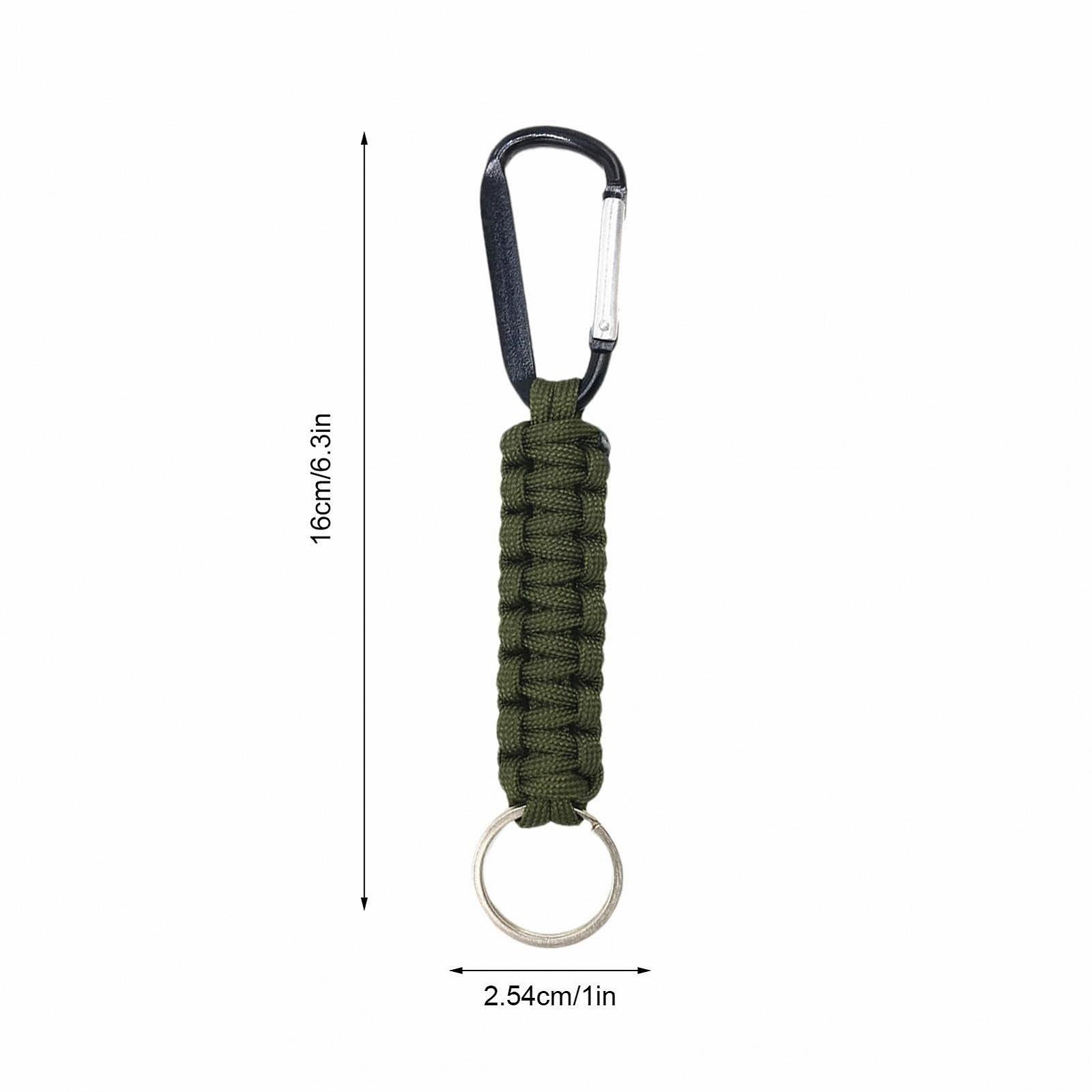 Брелок Coiroaoz Paracord з карабіном, портативний, легкий, на шнурі, надміцний з гачками для ключів, ліхтариків, кусачок, фото №5