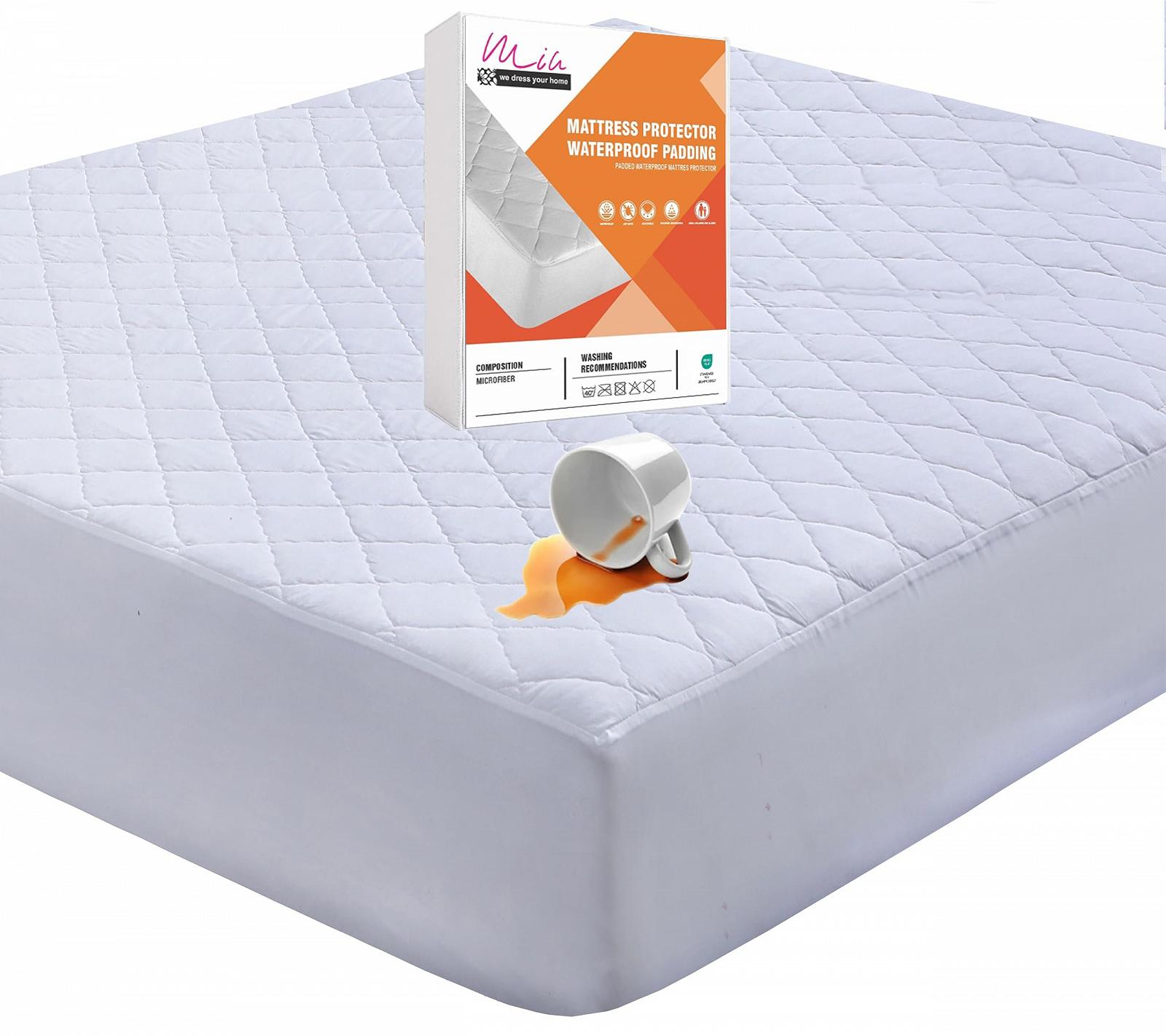 Водонепроницаемый протектор для матраса Double 30 см Extra Deep Fitted Sheet Ultra Soft Quilted Hypoallergenic Noiseless Breathable Mattress Cover Белый, Single, фото №5