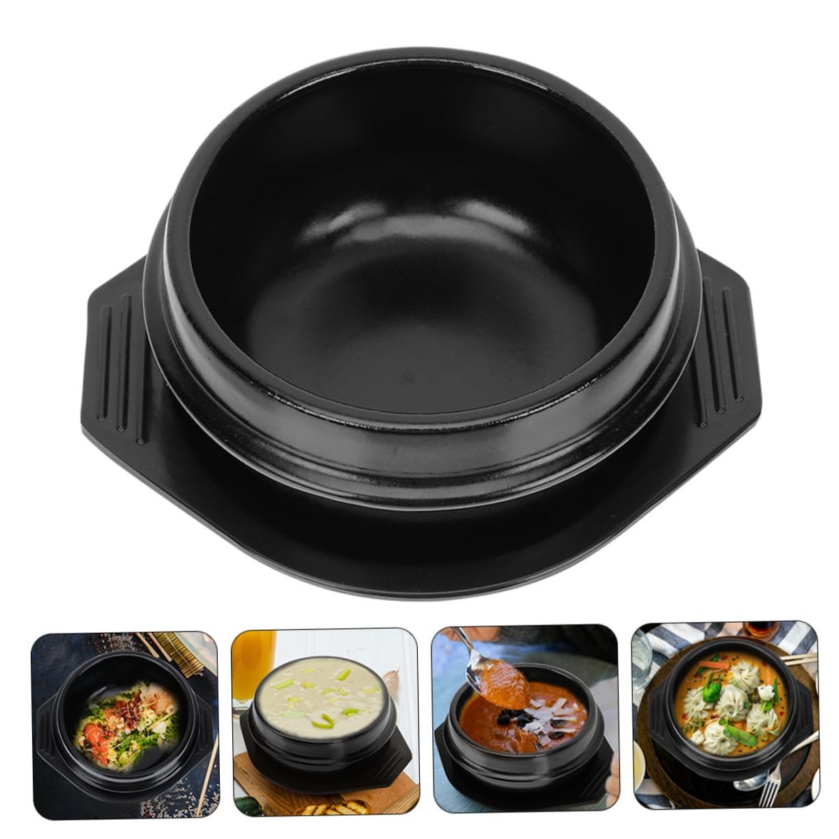 Горщик для приготування TOYANDONA керамічний з підносом термостійкий антипригарне покриття, фото №9