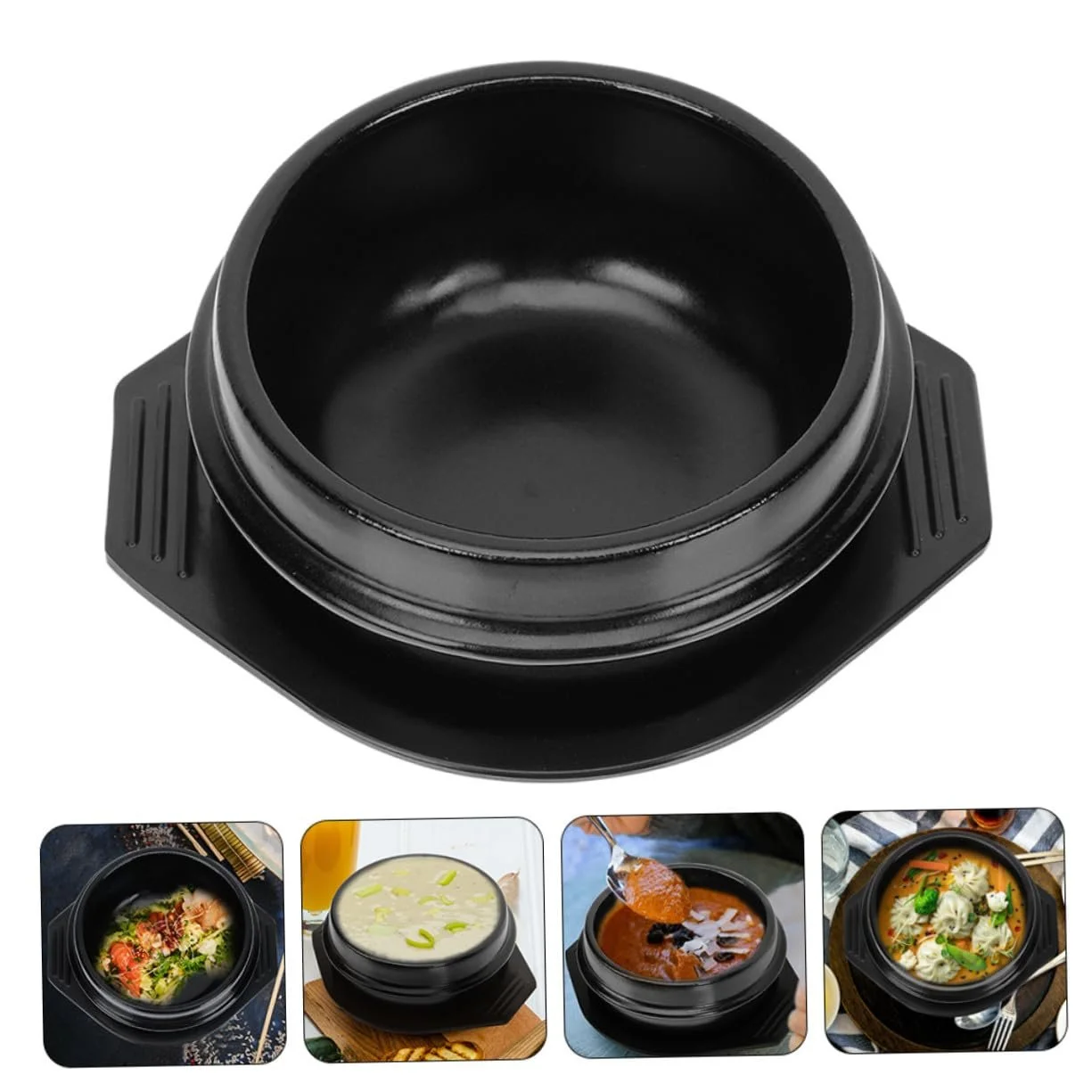 Горшок для приготовления TOYANDONA керамический с подносом термостойкий антипригарное покрытие, фото №9