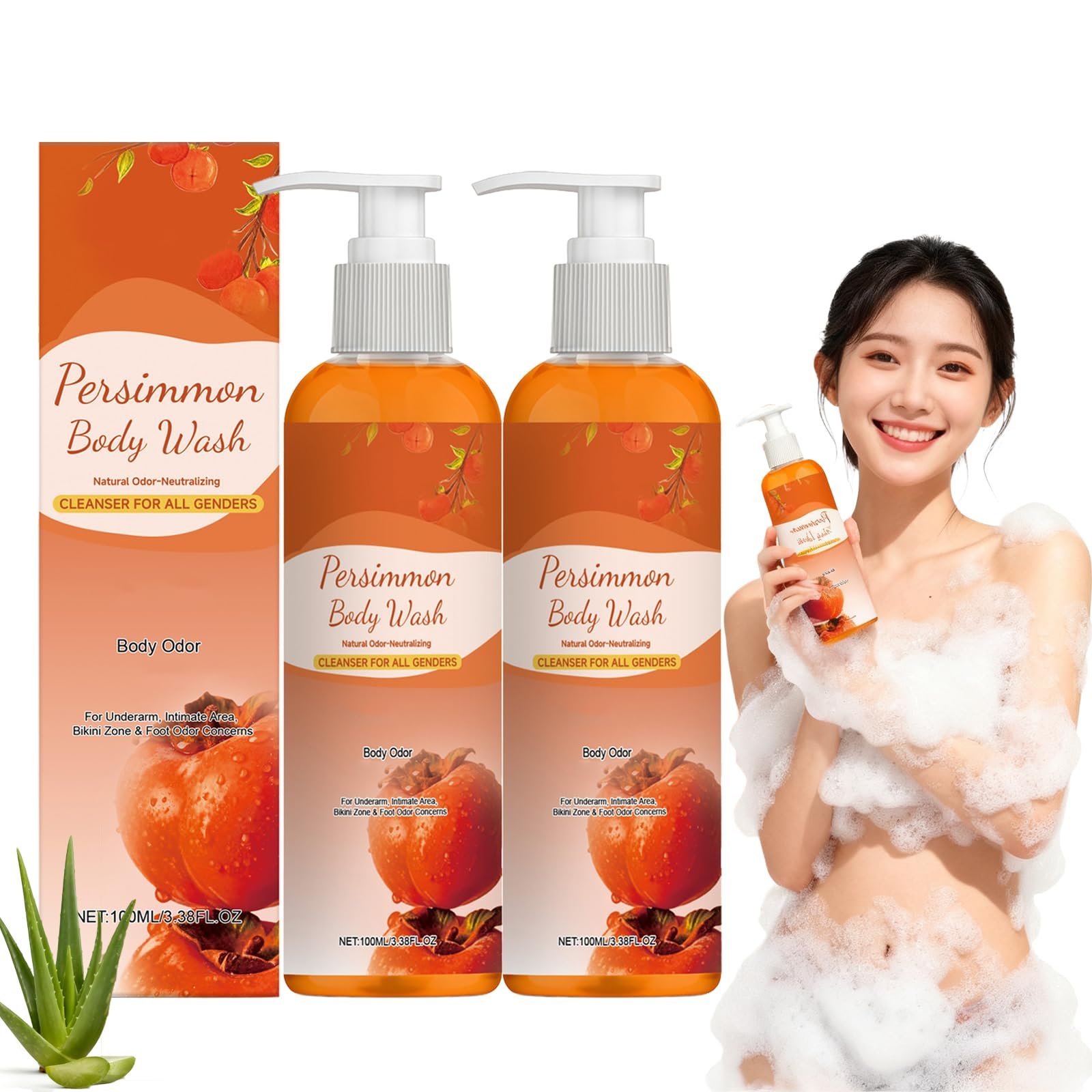 Гель для душа Persimmon для контроля запаха тела дезодорирующий глубокое очищение и увлажнение (2 шт), фото №1 Гель для душа Persimmon для контроля запаха тела дезодорирующий глубокое очищение и увлажнение (2 шт), фото №1