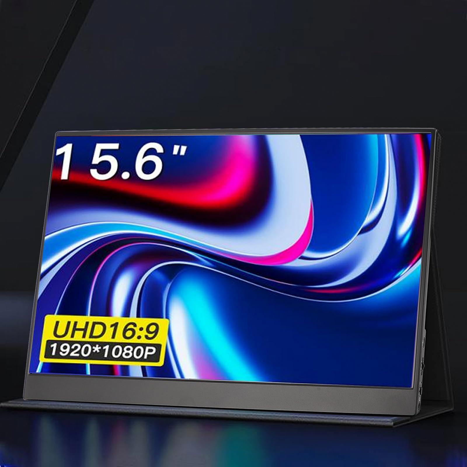 Монітор Portable 15.6 дюймів 1920 x 1080P 60Hz 16:9 USB C HDMI з чохлом із PU шкіри Чорний, фото №2