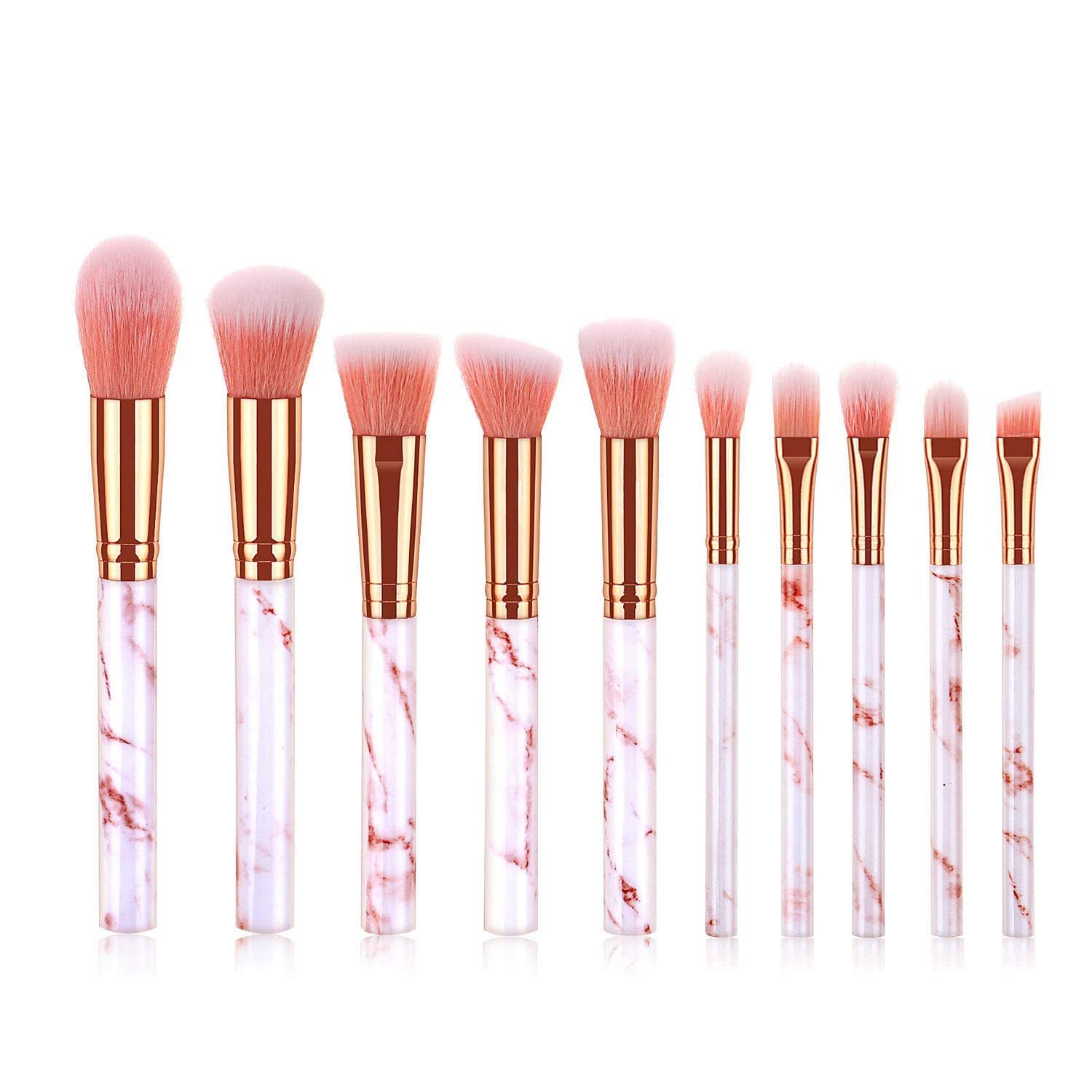 Набор кистей для макияжа Yilin 10 Professionelle Foundation Lidschatten Lip Liner Rouge Marmor Gesicht, фото №1