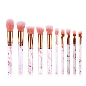Набор кистей для макияжа Yilin 10 Professionelle Foundation Lidschatten Lip Liner Rouge Marmor Gesicht - Фото 1