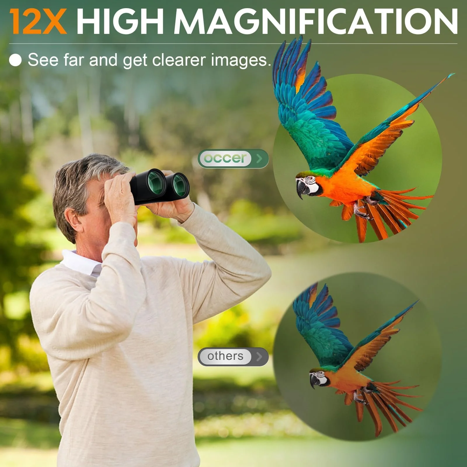 Бінокль 12x50 HD High Performance Clear Vision Easy Focus Long Range, фото №4