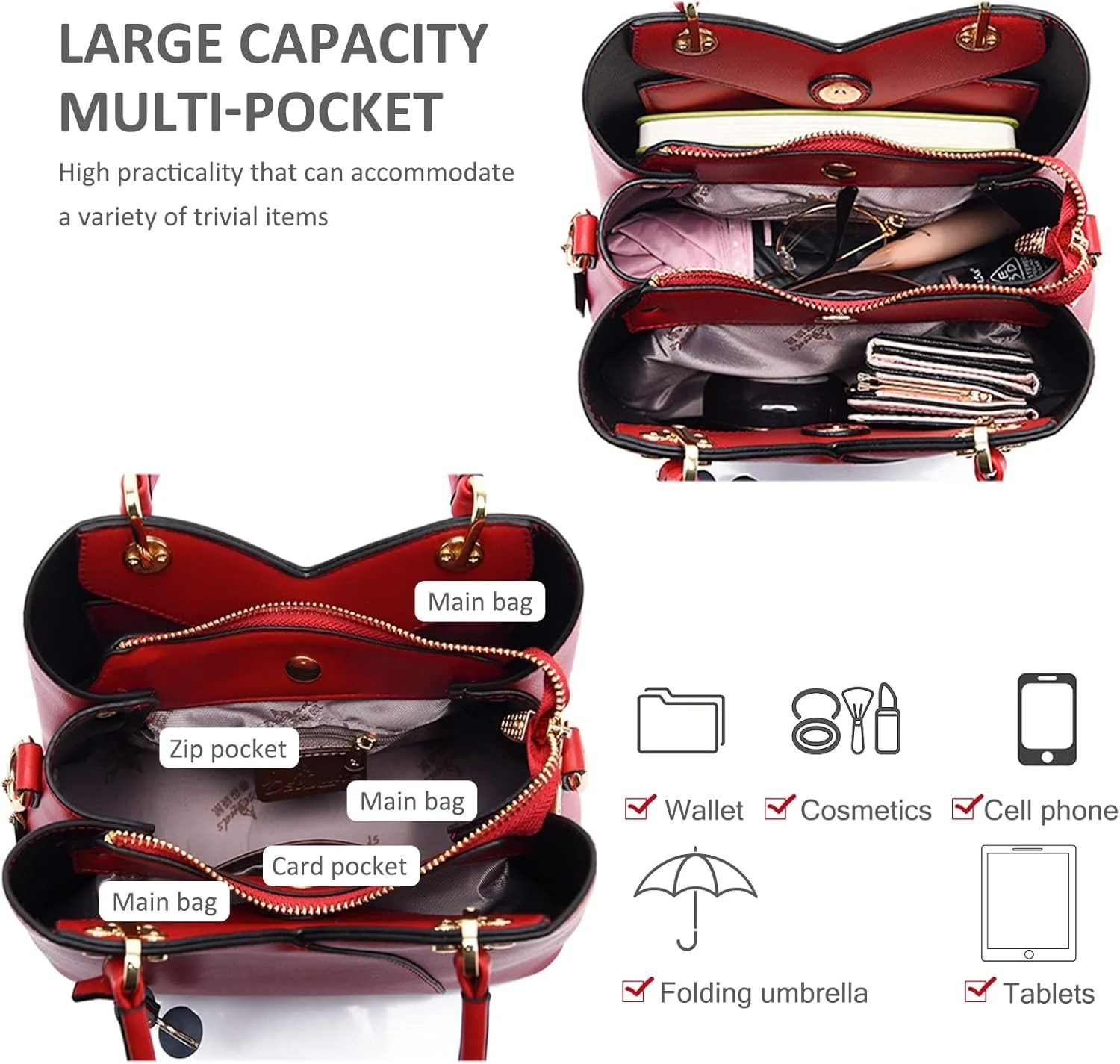 Сумка з верхньою ручкою NICOLE & DORIS Маленька Чорна, фото №4