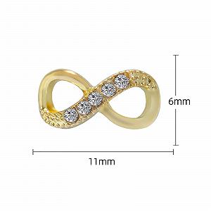 Стрази Металевий сплав Бант з діамантами 6 x 11 мм 50 штук Білий synthetic.ua - Фото 1