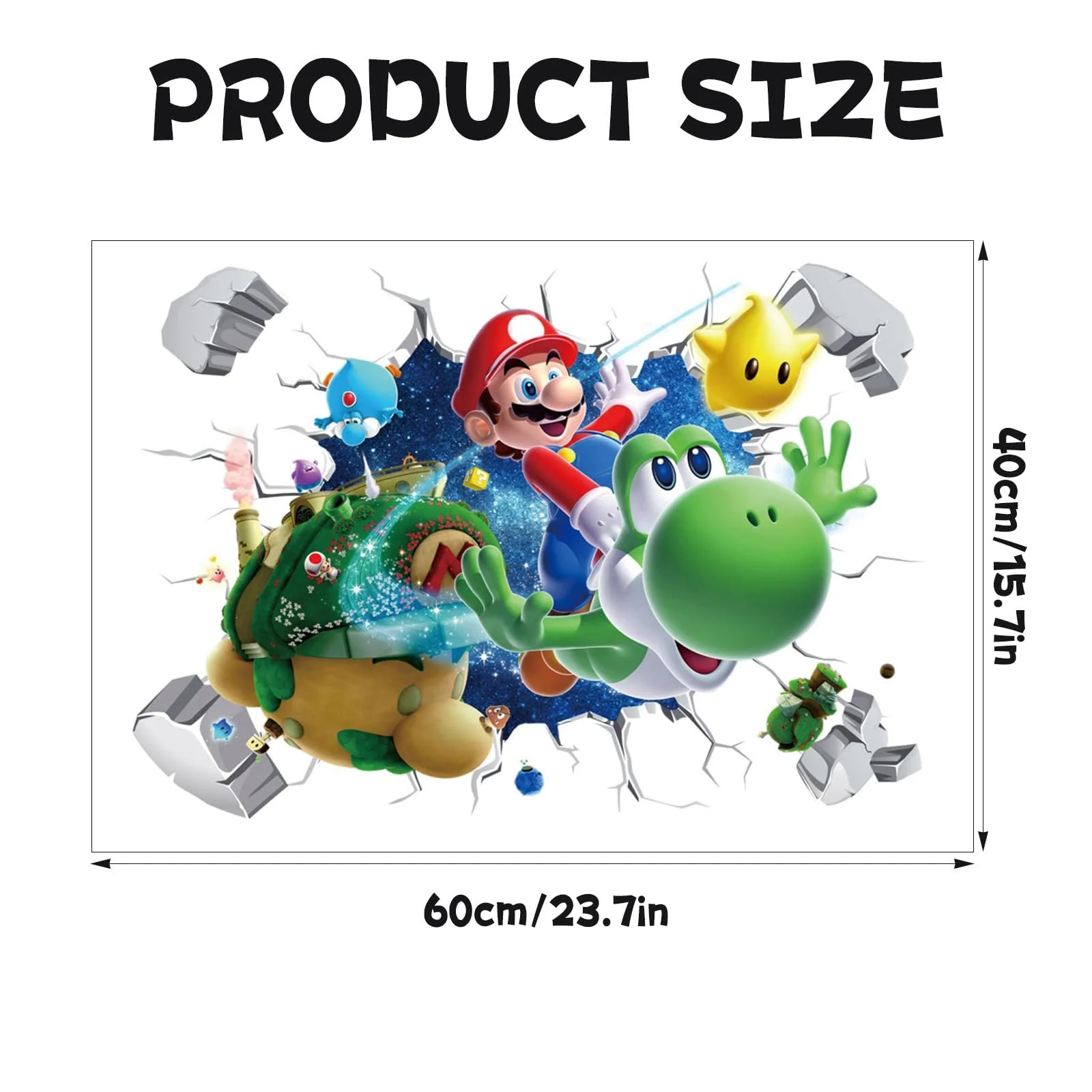 Наклейка на стіну Ubephant Маріо 40 x 60 см Мультиплікаційна, фото №4