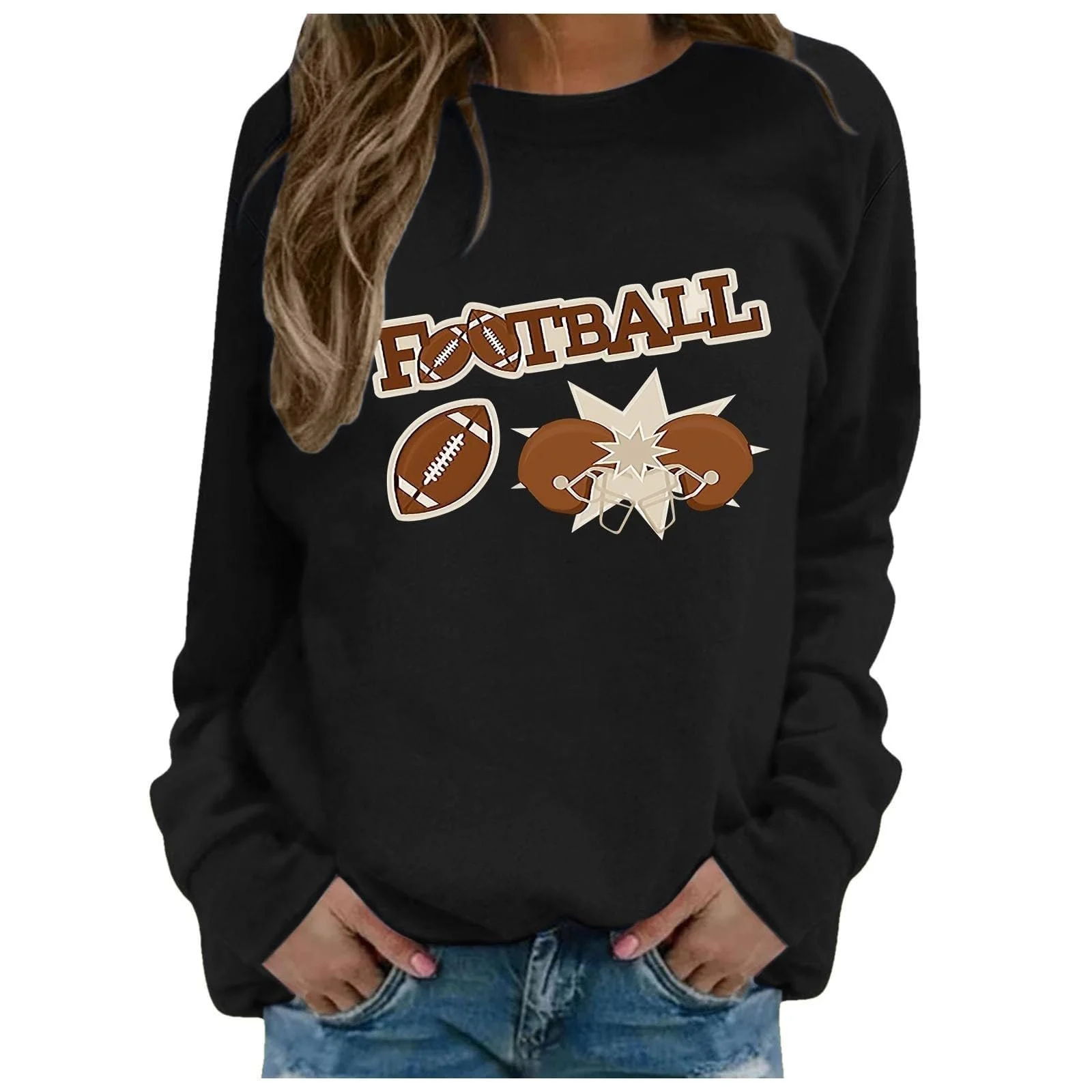 Жіноча Толстовка Generisch Вінтажний Принт М'яка V-подібна Горловина Довгий Рукав, фото №1 Жіноча Толстовка Generisch Вінтажний Принт М'яка V-подібна Горловина Довгий Рукав, фото №1