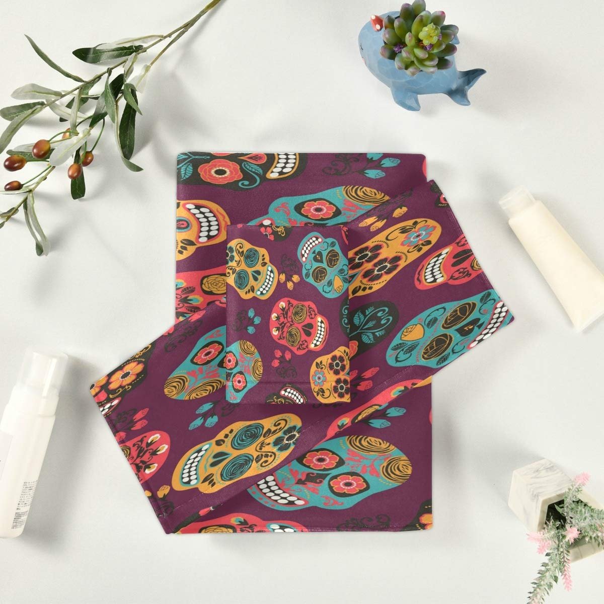 Набір рушників Mexican Sugar Skull 3 шт. 100% бавовна різнокольоровий, фото №6
