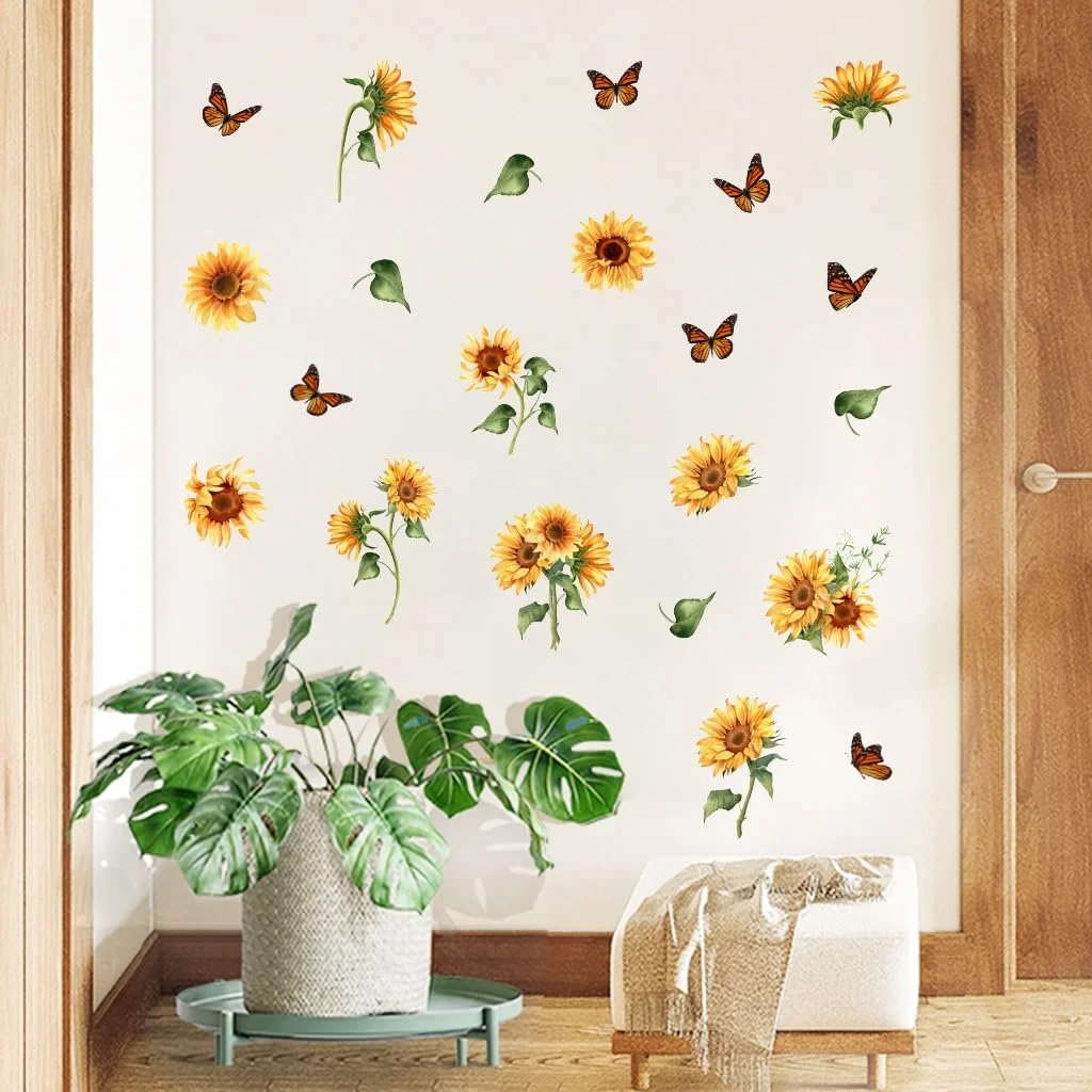 Наклейка на стіну DIY Sunflower декоративна для скла, фото №3