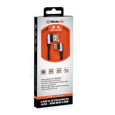 Дата кабель USB 2.0 AM to Micro 5P 1.0m Premium black REAL-EL EL123500031, фото №5 Дата кабель USB 2.0 AM to Micro 5P 1.0m Premium black REAL-EL EL123500031, фото №5