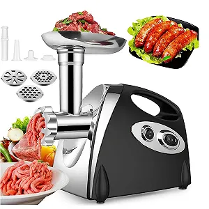 М'ясорубка електрична Professional 3 в 1 2800 Вт 3 решітки насадки для ковбас та куббе Чорна - Фото 1