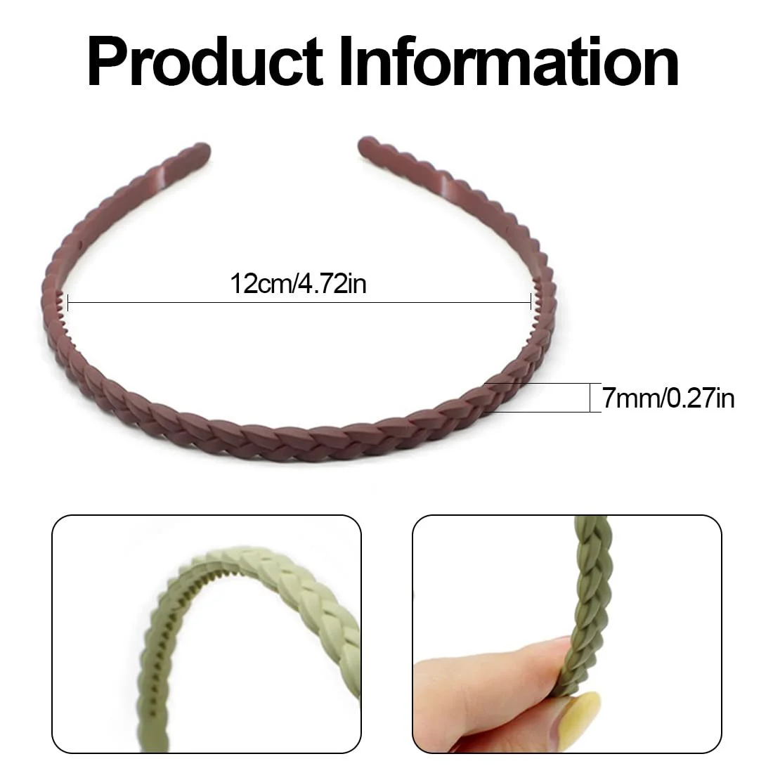 Набір пластикових обручів для волосся, 5 шт. Тонкі, фото №2