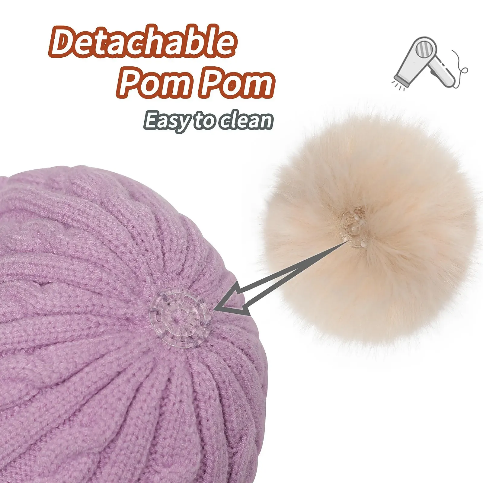 В'язана дитяча шапка ZLYC з помпоном, фото №5 В'язана дитяча шапка ZLYC з помпоном, фото №5