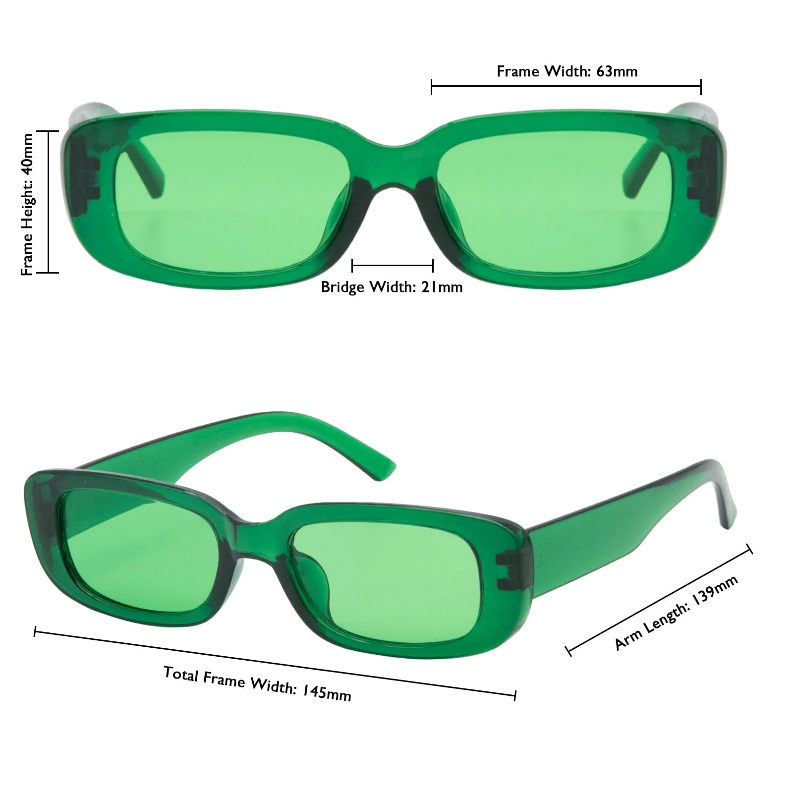 Винтажные прямоугольные солнцезащитные очки Long Keeper 10 пар Черный, фото №2