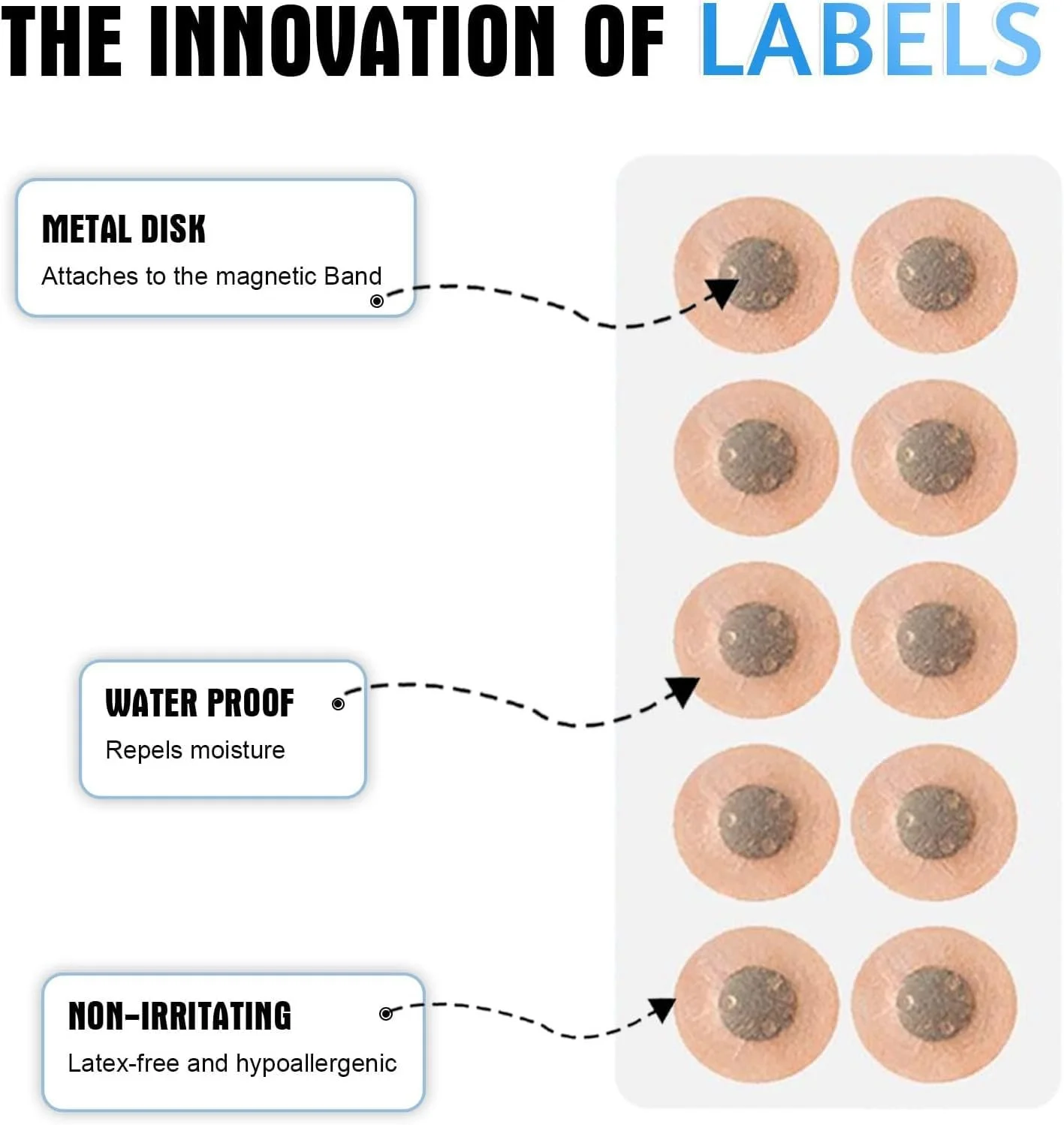 Магнітні наклейки на ніс 60 шт, фото №2