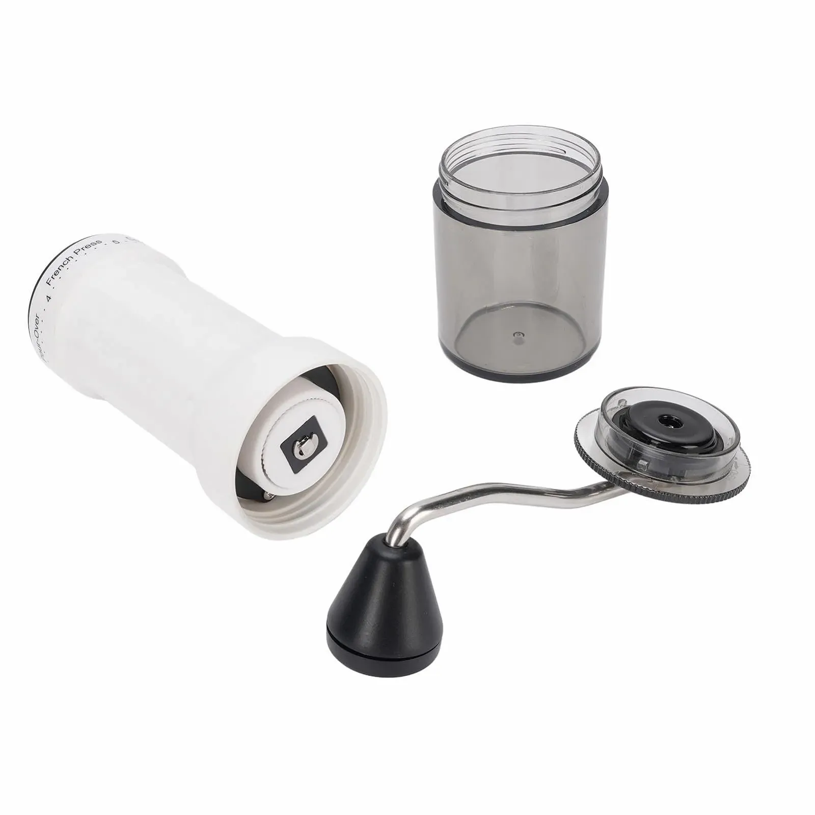 Ручна кавомолка з 40 налаштуваннями помелу, керамічні жорна, для дому, офісу, подорожей, кемпінгу White, фото №1