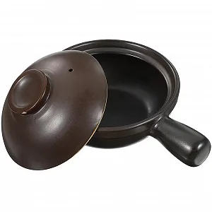 Горшок керамический традиционный термостойкий с ручкой для плиты и духовки - Фото 1