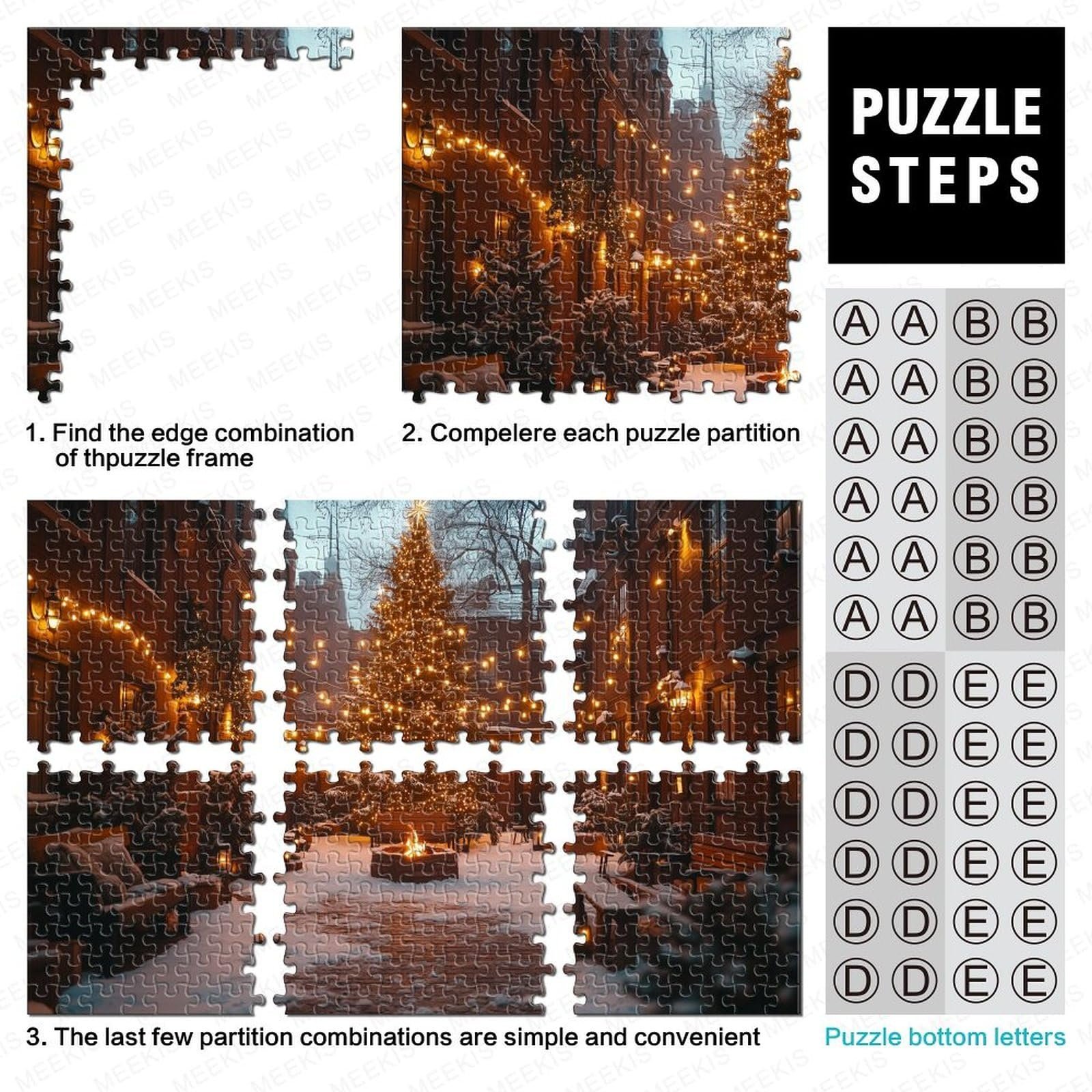 Різдвяний пазл 1000 елементів Кольорова плитка лімітована серія 75 x 50 см, фото №4