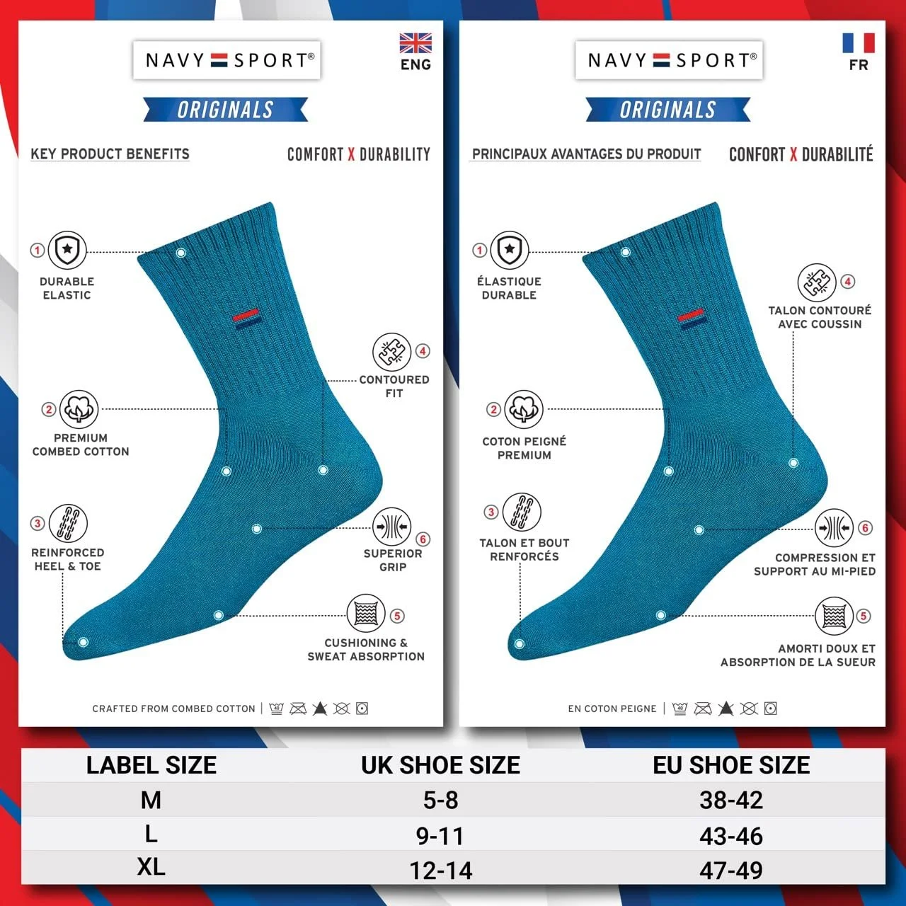 Шкарпетки NAVYSPORT Спортивні Бавовняні (5 пар), фото №2 Шкарпетки NAVYSPORT Спортивні Бавовняні (5 пар), фото №2