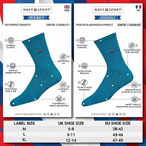 Носки NAVYSPORT Спортивные Мужские Женские Теннисные Хлопковые Синий (5 пар, EU 47-49) synthetic.ua - Фото 1