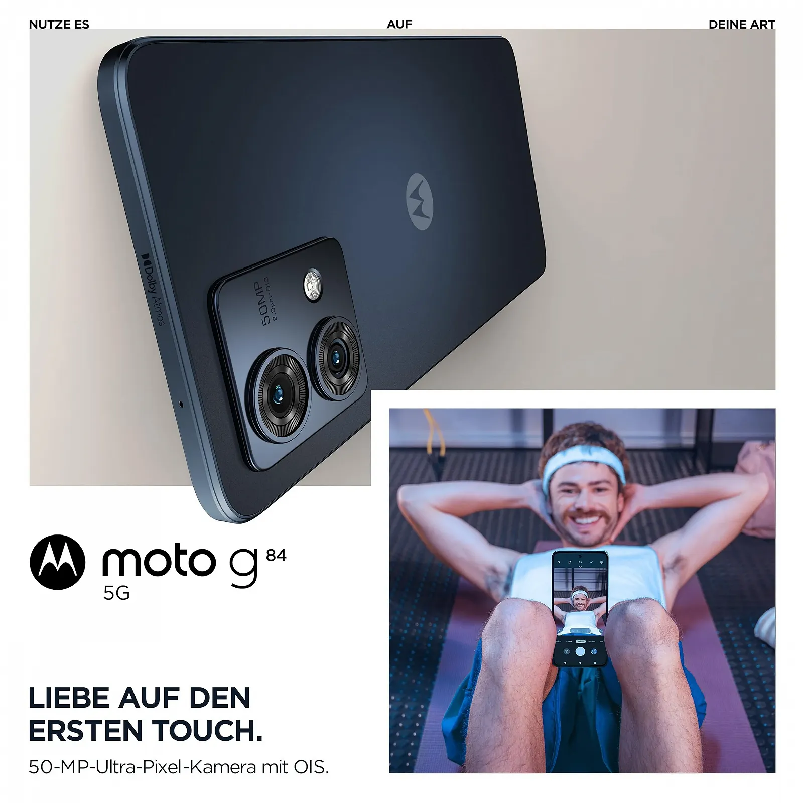 Смартфон Motorola Moto g84 5G 8/256 ГБ Midnight Blue (із чохлом та адаптером), фото №2