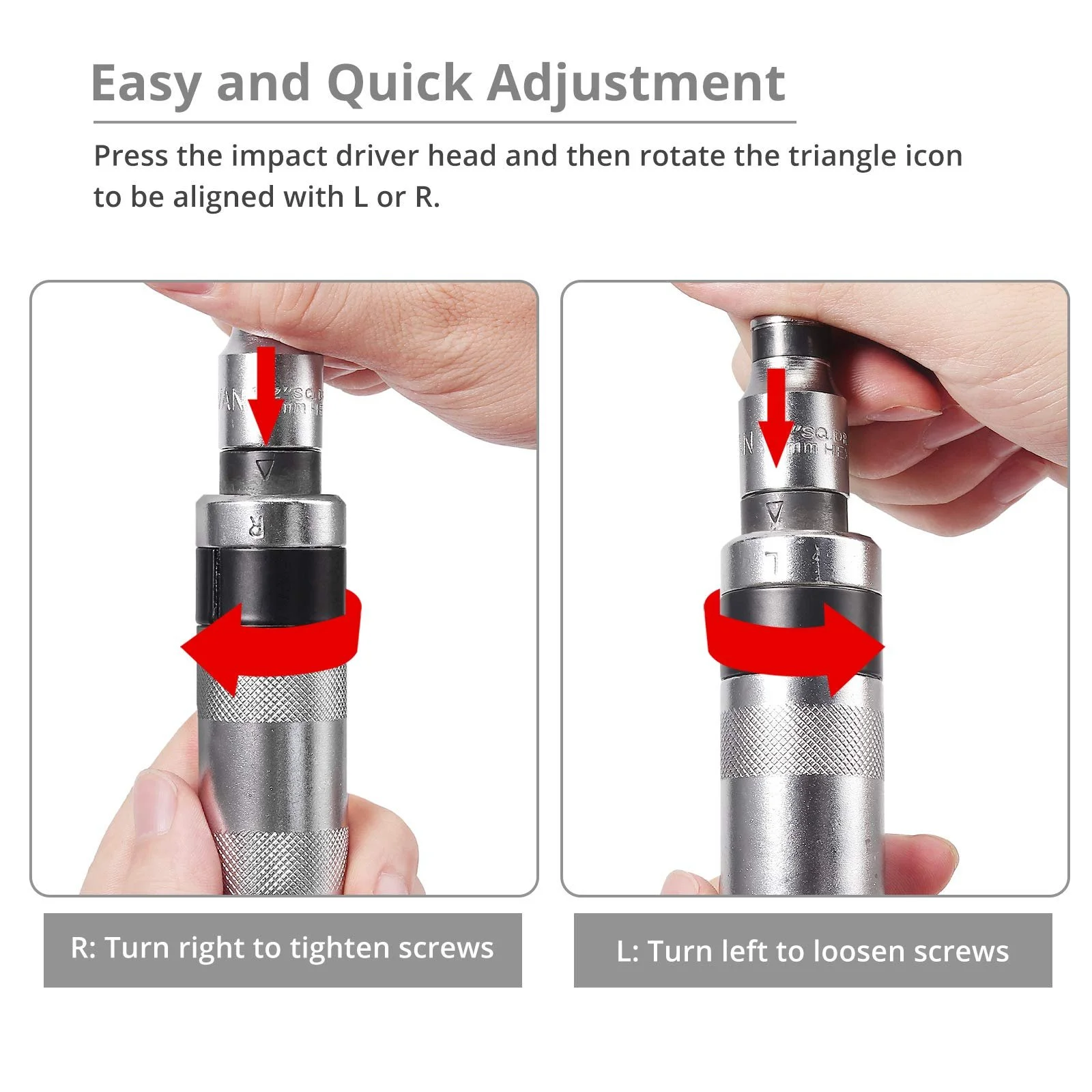 Набір ударних викруток Justech 13 предметів 1/2 дюйма 12 біт, фото №3