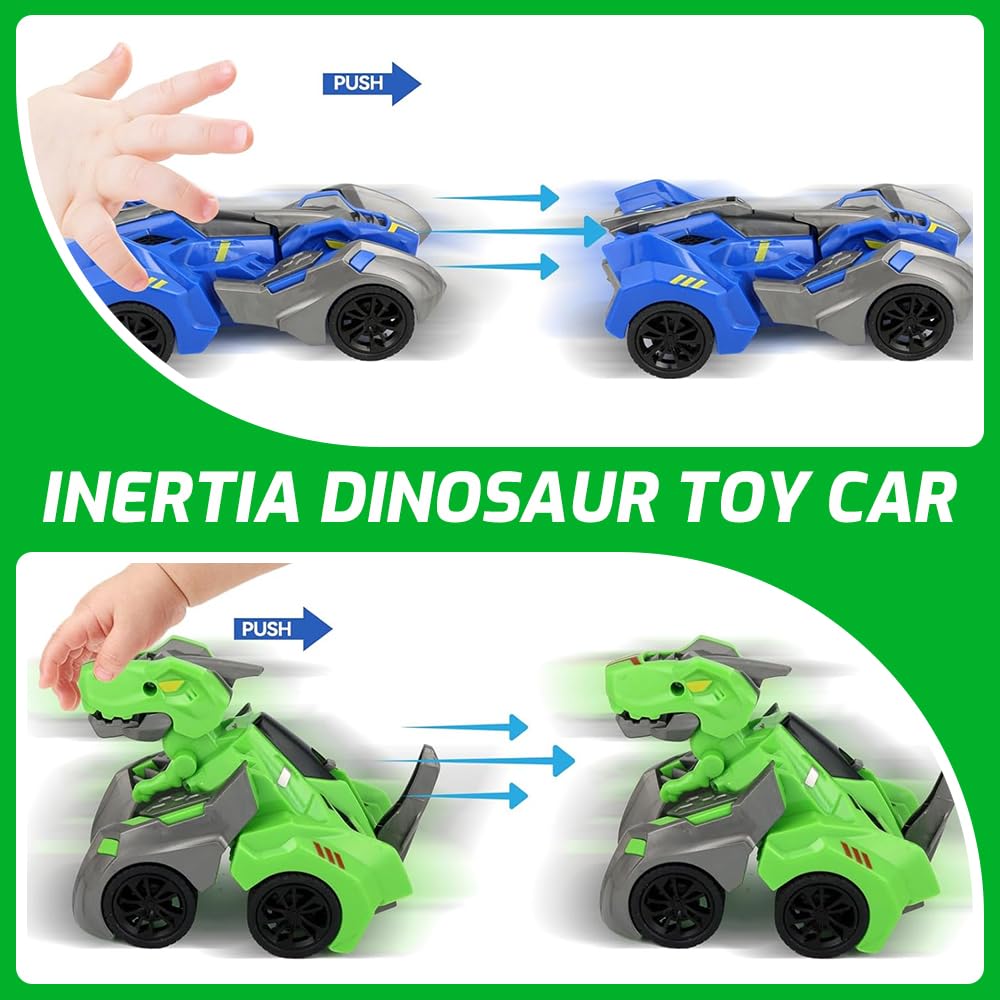 Игрушка Hojalis Dinosaur Transform Car Набор 2 шт. Динозавровый трансформер для детей 3 4 5 6 лет, фото №4