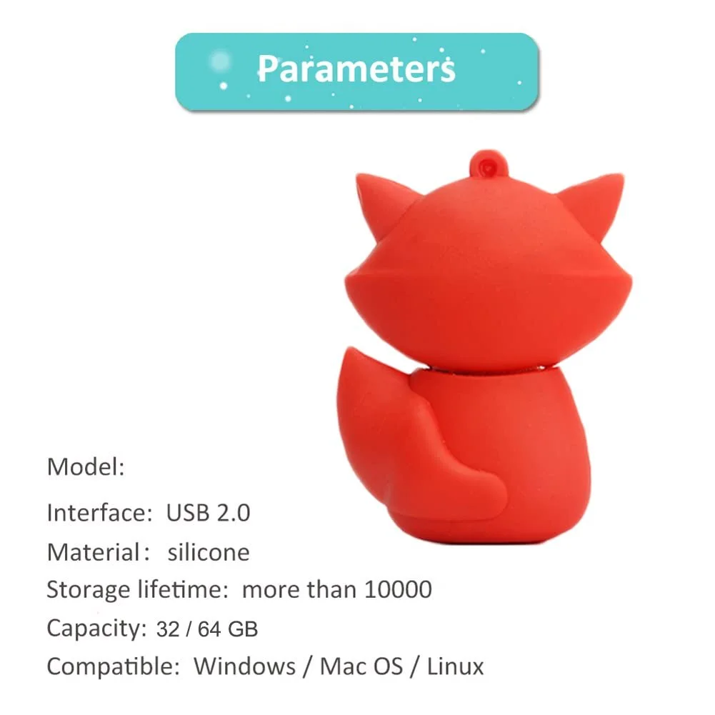 USB-флеш-накопичувач BorlterClamp 64GB у формі лисиці, фото №5 USB-флеш-накопичувач BorlterClamp 64GB у формі лисиці, фото №5