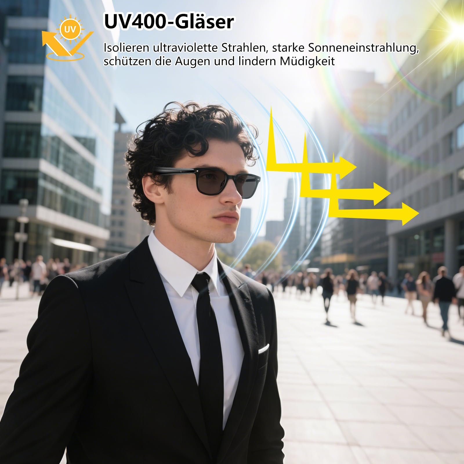 Умные очки с AI переводом Bluetooth солнцезащитные очки с голосовым управлением HiFi аудио UV400 163 языка, фото №5