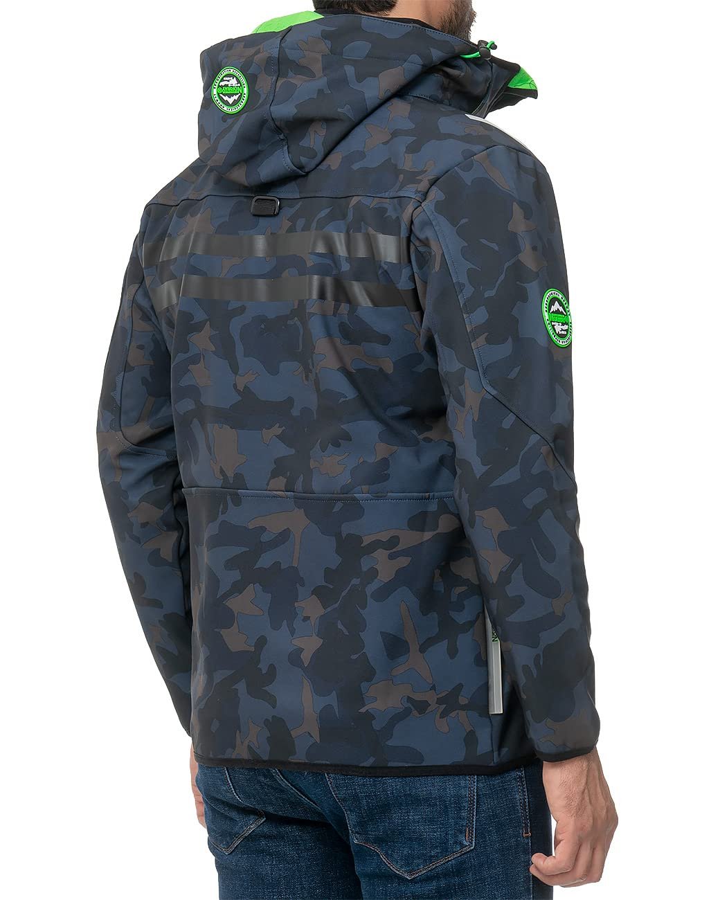 Софтшелл Куртка Geographical Norway Функциональная куртка Ветрозащитная куртка с капюшоном Ветрозащита Стойкий воротник Холодостойкая Для активного отдыха Пешего туризма Кемпинга, фото №2