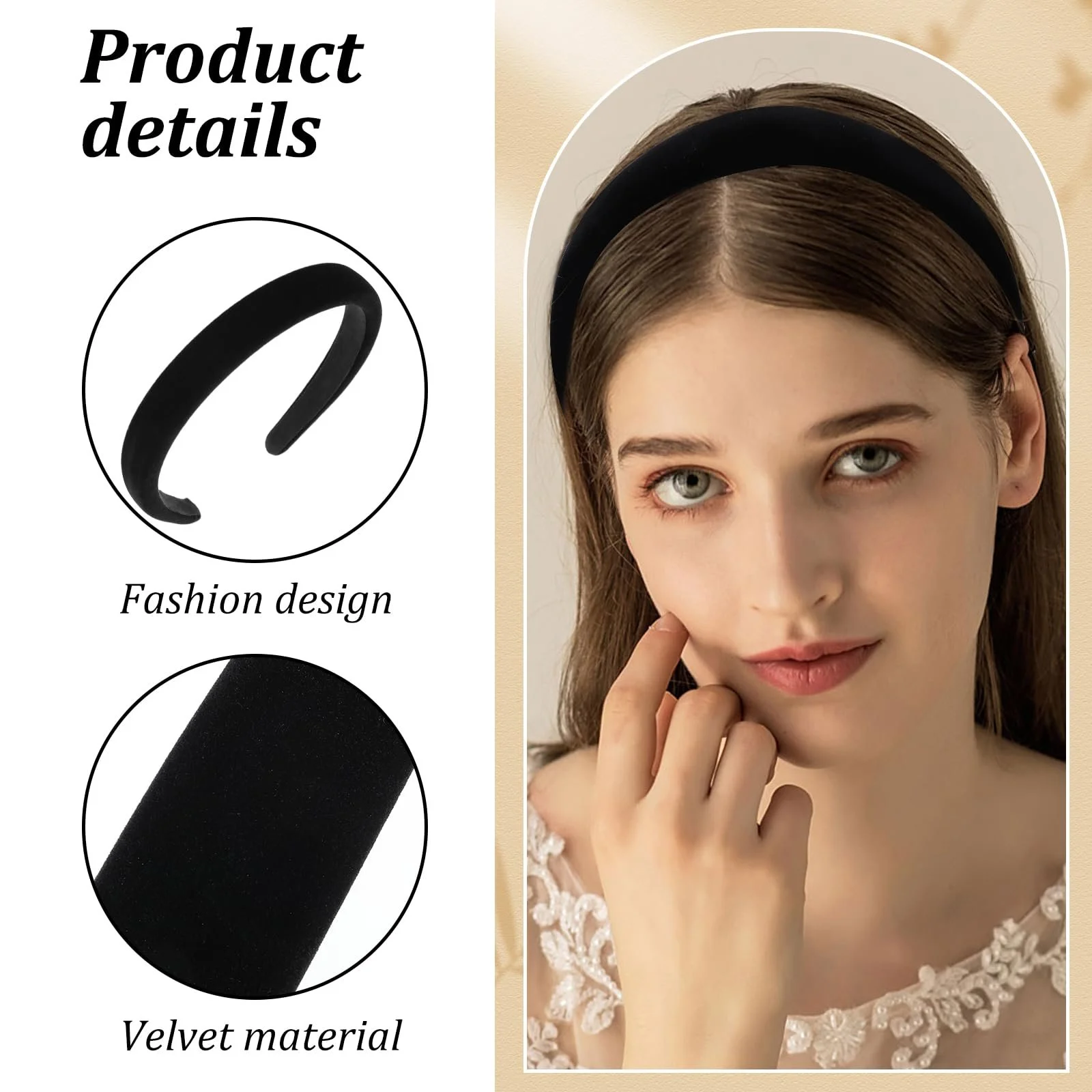 Обруч Оксамитовий Чорний, фото №3 Обруч Оксамитовий Чорний, фото №3