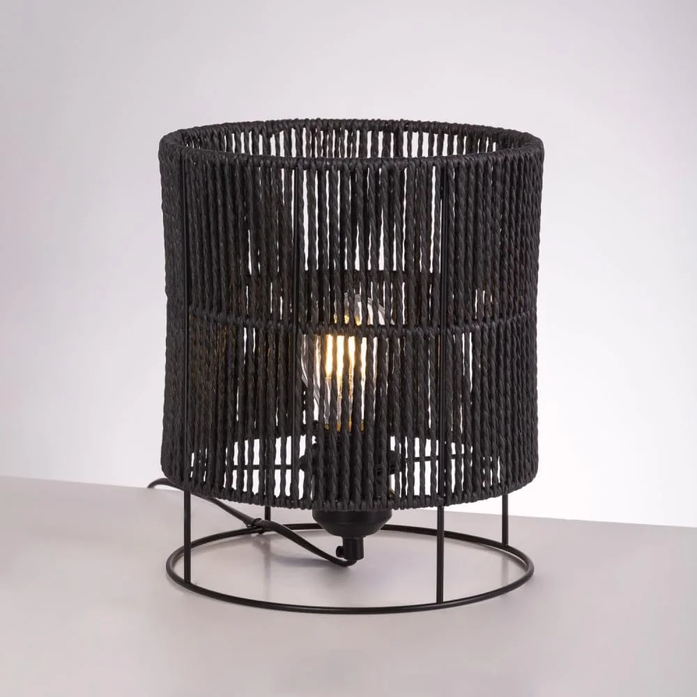 Настільна лампа GREENICE Bayamo сталева чорна E27 IP27, фото №1