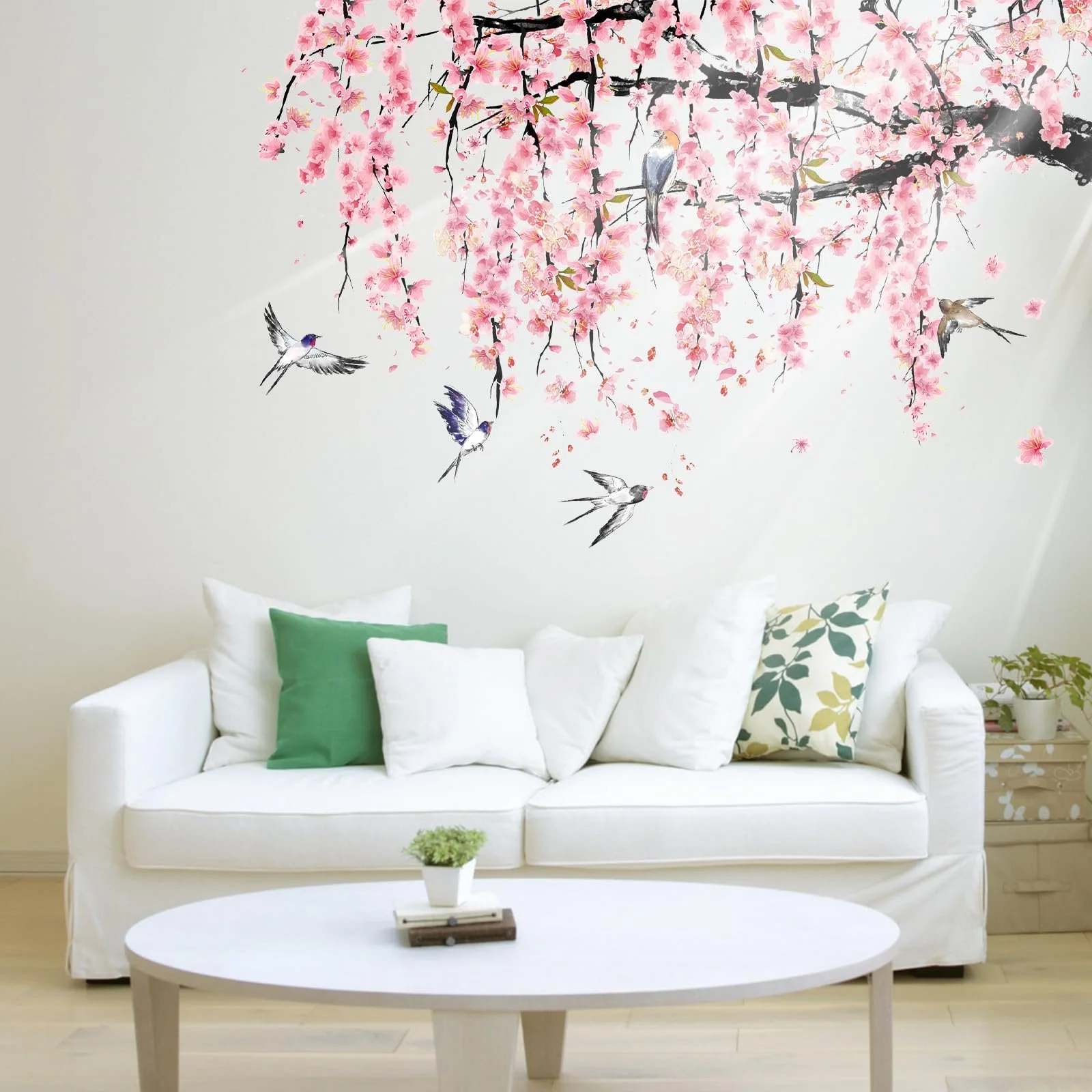 Набір наклейок на стіну Акварельні метелики 32 шт. Квітуча вишня Рожевий, фото №1