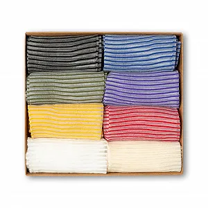 Прозрачные носки RAFRAY Полосатые Цветные Женские Носки до середины икры Размер 3-7 Зеленый, фиолетовый, черный, синий, желтый, белый, красный, костяной белый (8 пар) synthetic.ua - Фото 1