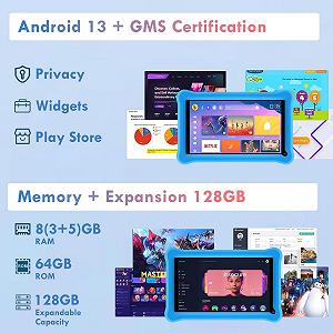 Планшет 7" SANNUO K708 3+5/64Gb 4 ядра Android 13 4000 mAh Сірий synthetic.ua - Фото 1