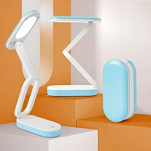 Настільна лампа Складана Акумуляторна 2400 мАг 3 кольори 10 рівнів яскравості Dimmable Чорна - Фото 1