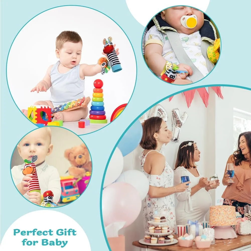 Носки Vicloon 4 шт Мягкая игрушка для развития Плюшевые для детей 0-6 месяцев, фото №6