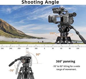 Штатив Cayer BV25LH Carbon Чорно-сірий synthetic.ua - Фото 1