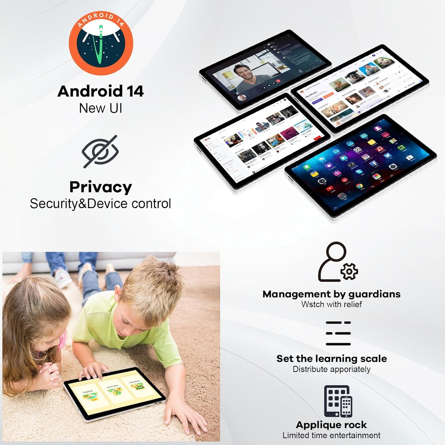 Планшет 11" FancyDay C9 (4+8)/128 ГБ 4G 8 ядер Android 14 6800 мАг Чорний-сірий, фото №2