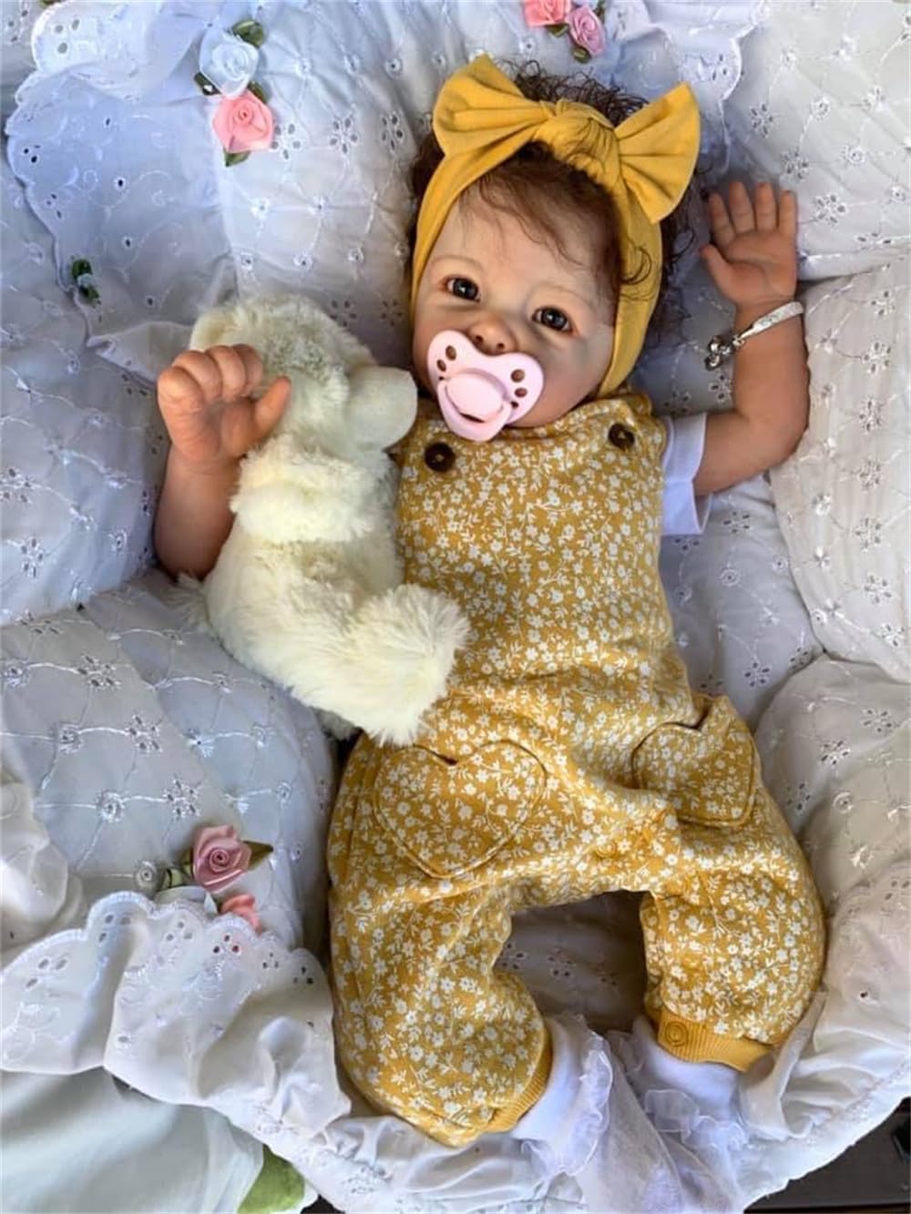 Кукла Anano Reborn Baby Girl Toddler 50 см Реалистичная силиконовая с повязкой, фото №9