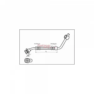 Тормозной шланг METZGER 4112529 для FORD NISSAN, передний мост слева - Фото 1