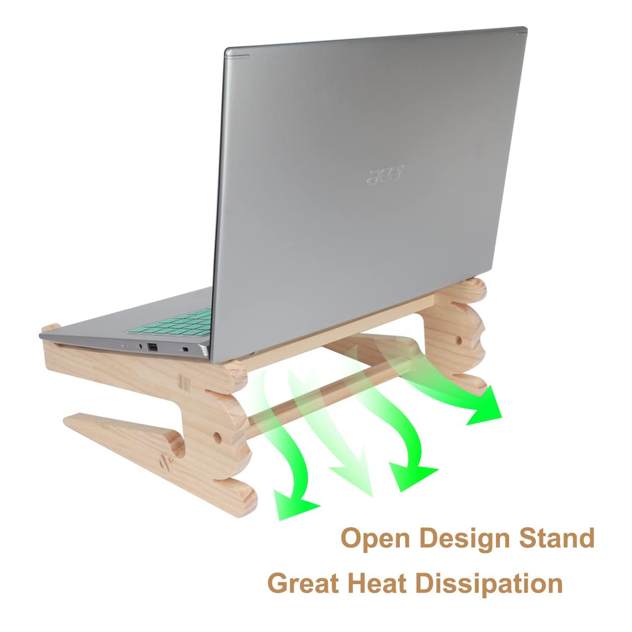 Подставка для ноутбука деревянная 10-15.6 дюймов, фото №3