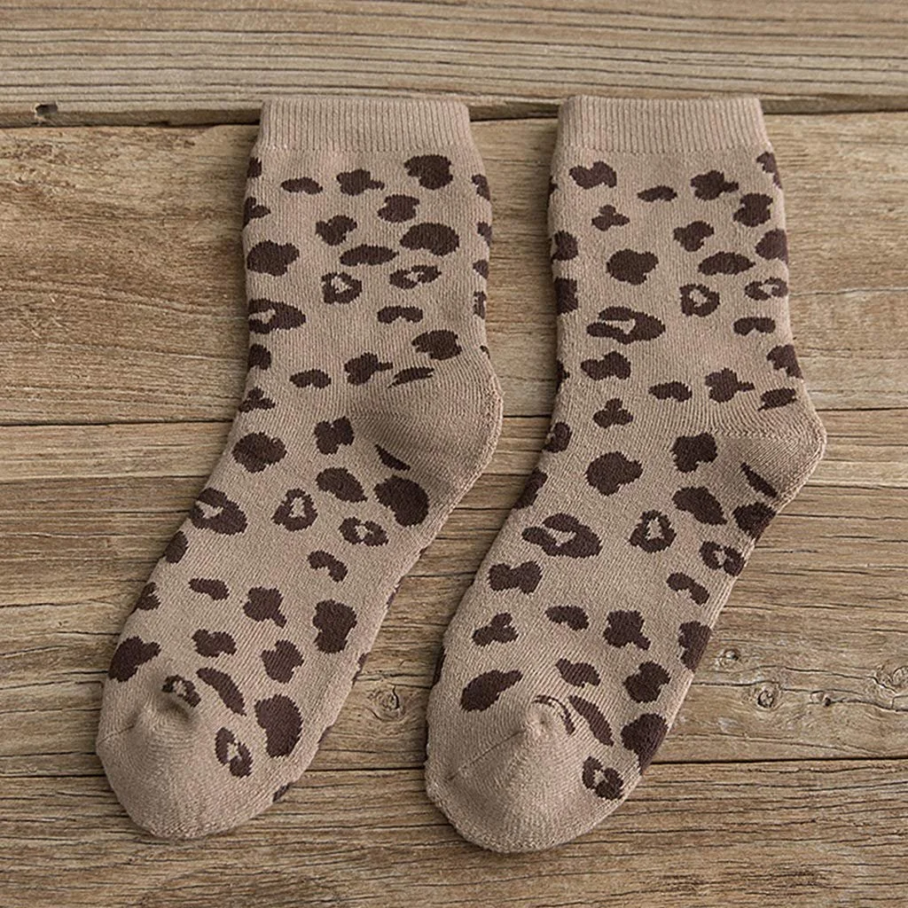 Шкарпетки Жіночі Бавовняні в горошок з леопардовим принтом Terry Towelling Товсті Теплі, 5 пар, фото №4 Шкарпетки Жіночі Бавовняні в горошок з леопардовим принтом Terry Towelling Товсті Теплі, 5 пар, фото №4