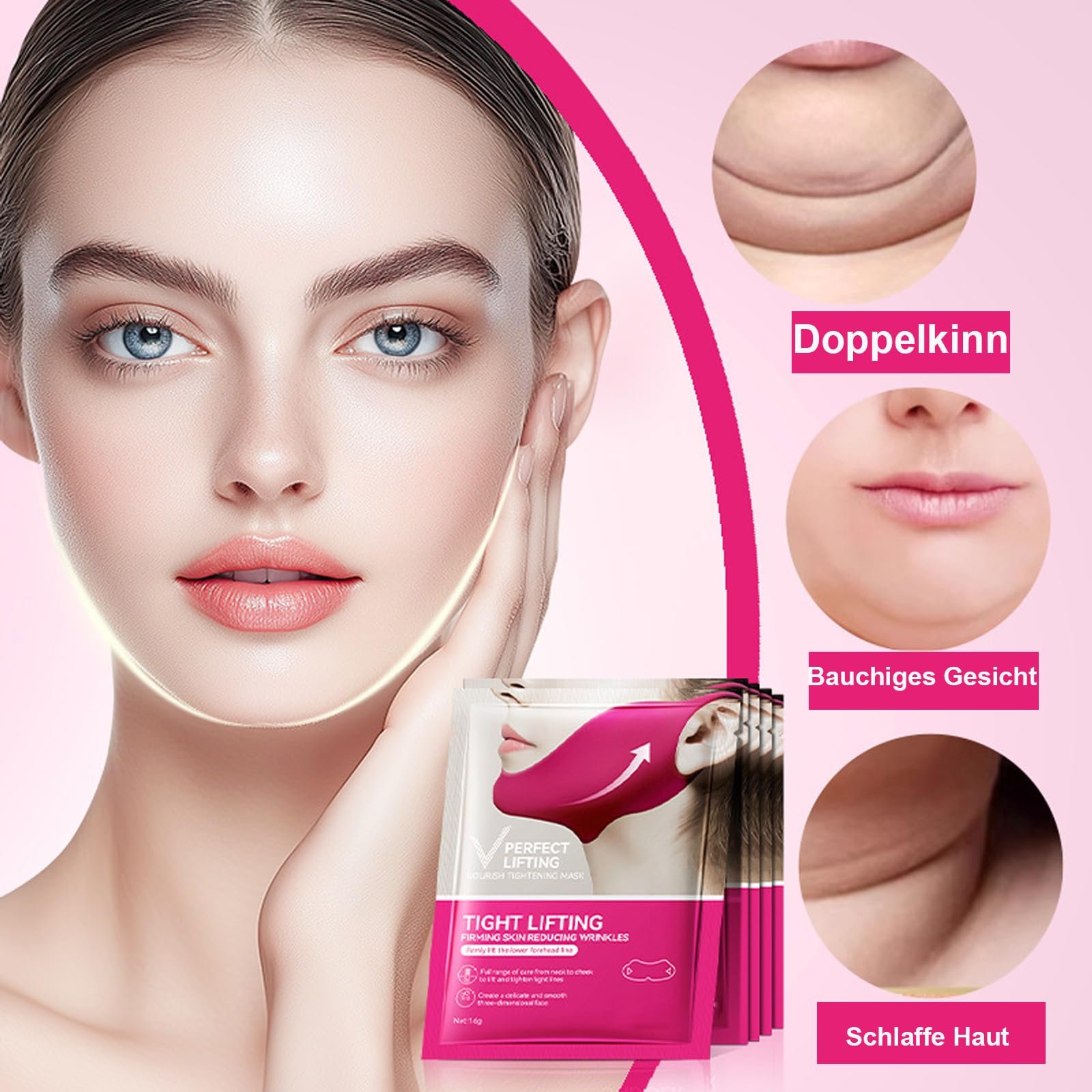 Маска для подтяжки подбородка Soleneva 6 x Tight Lifting Double Chin Mask, для формирования V-образной линии лица, фото №2