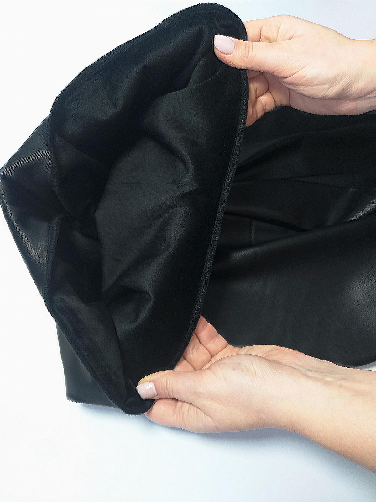 Лосины из эко-кожи утепленные велюром высокая посадка цвет Черный размер L 2701224203, фото №7 Лосины из эко-кожи утепленные велюром высокая посадка цвет Черный размер L 2701224203, фото №7