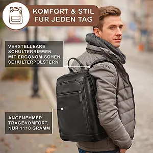 Рюкзак STILORD Watson 15.6" Кожаный Obsidian Black цена на synthetic.ua - Фото 1 Рюкзак STILORD Watson 15.6" Кожаный Obsidian Black synthetic.ua - Фото 1