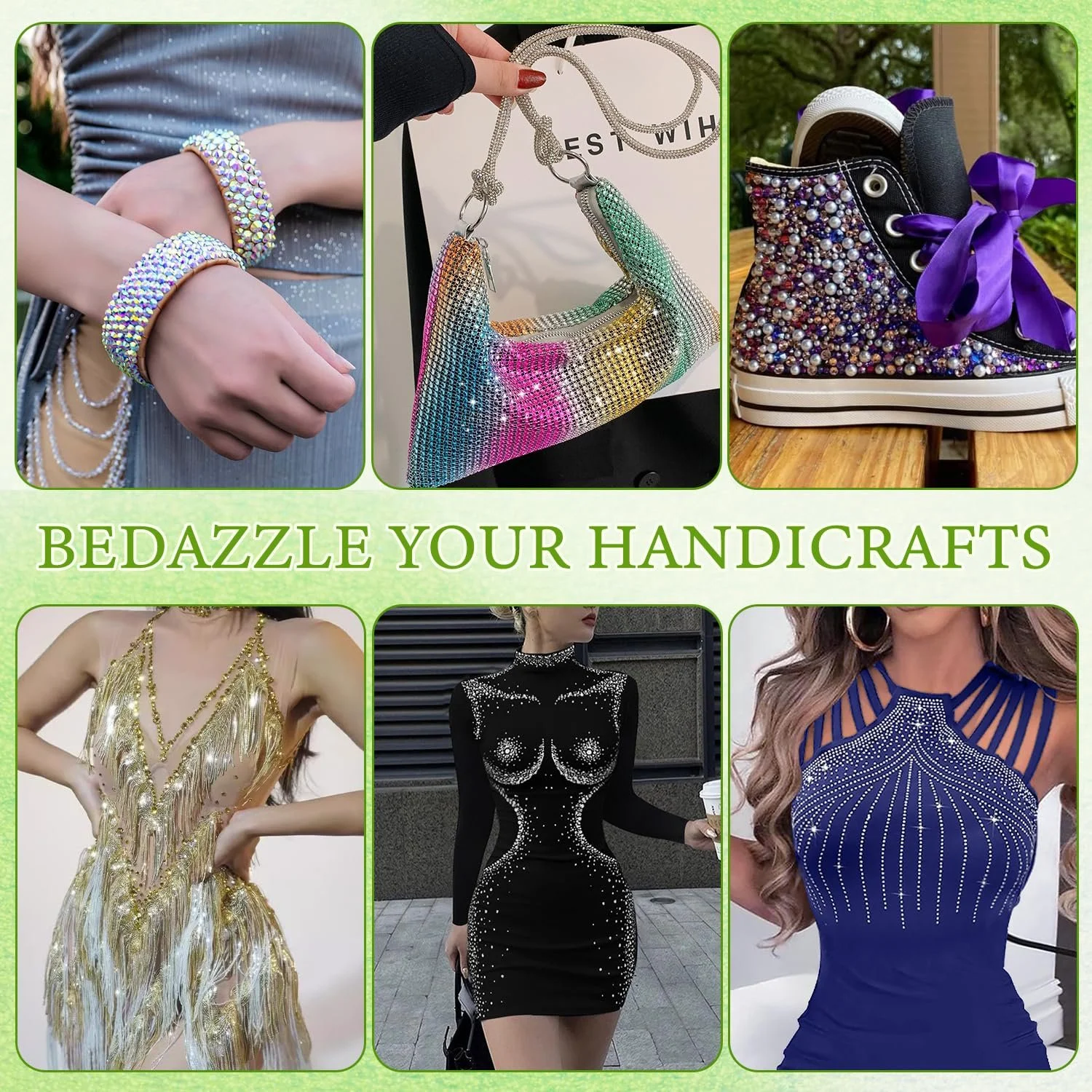 Термоклеевые стразы BLINGINBOX DMC, 2 коробки, всего 5200 штук, микс размеров, круглые кристаллы, стеклянные камни для изготовления ювелирных изделий Lt.Peridot, фото №5