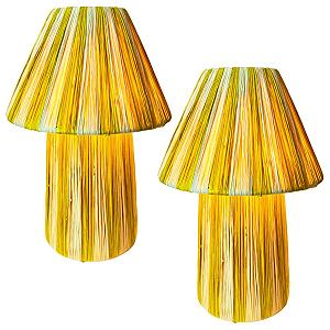 Набір з 2 настільних ламп Marrakech 40 см Raffia Morjan Beige Yellow E27 - Фото 1